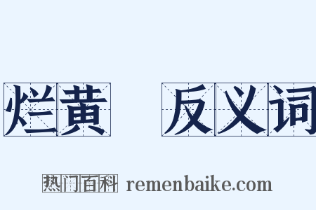 烂黄虀反义词是什么意思的图片